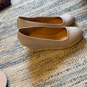 JCREW espadrille wedges - worn twice size 11 - nude - too bug for me
